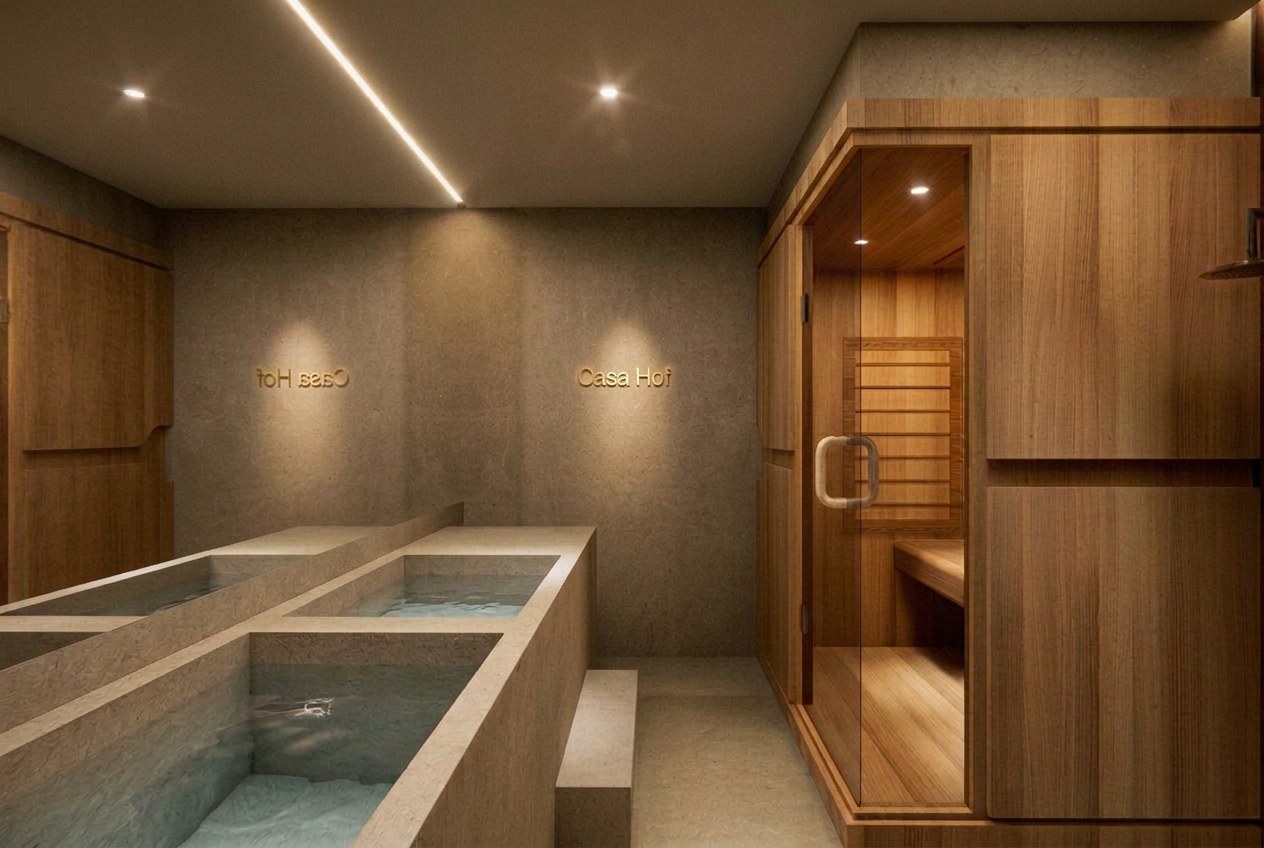 Sauna de luz roja y bañeras de frío de Casa Hof